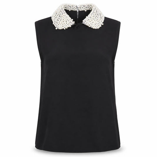 Womens UK Size 8 gold Black Basic Blouse