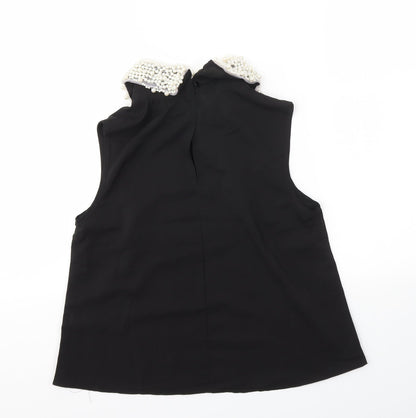 Womens UK Size 8 gold Black Basic Blouse