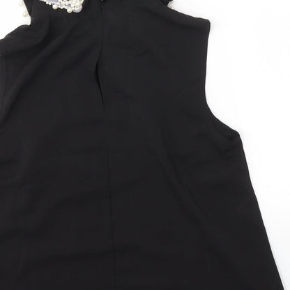 Womens UK Size 8 gold Black Basic Blouse