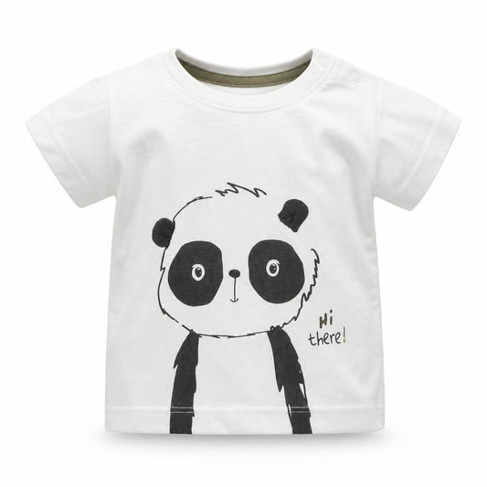 Front view of Matalan girls’ white basic t-shirt, size 3-6, months