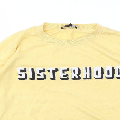Womens UK Size 6 New Look Yellow Basic T-Shirt