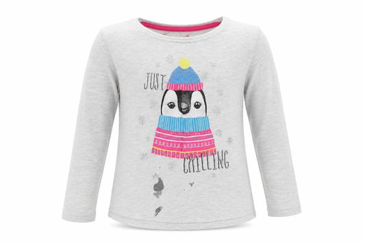 Primark Girls Grey   Top Pyjama Top Size 2-3 Years  - Penguin
