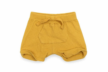 Front view of Tu Baby Yellow Cropped Trousers, size 6-9, Months - Shorts
