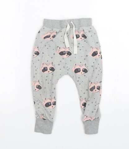 NEXT Girls Green Polka Dot  Cami Pyjama Pants Size 2-3 Years  - Raccoons