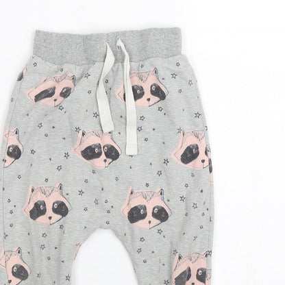NEXT Girls Green Polka Dot  Cami Pyjama Pants Size 2-3 Years  - Raccoons
