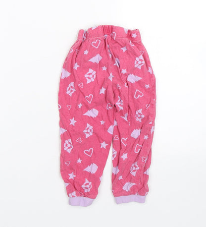 Preworn Girls Pink Polka Dot  Cami Pyjama Pants Size 2-3 Years