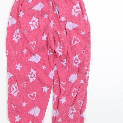 Preworn Girls Pink Polka Dot  Cami Pyjama Pants Size 2-3 Years