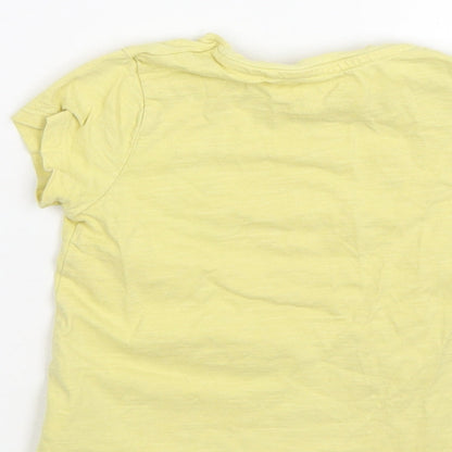 NEXT Girls Yellow   Basic T-Shirt Size 2-3 Years  - Monster