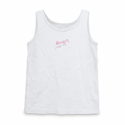 M&S Girls White   Basic Tank Size 3-4 Years  - Birds