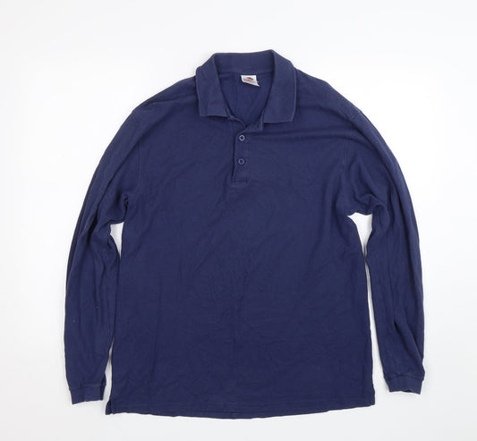 Fruit of the Loom Mens Blue    Polo Size L