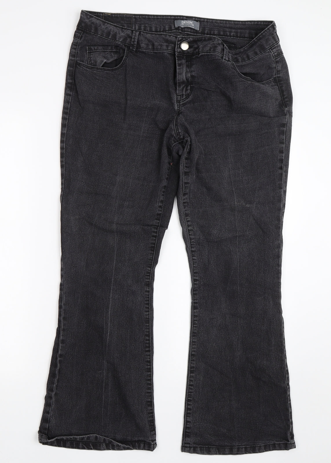 Dorothy Perkins Womens Black  Denim Bootcut Jeans Size 12 L26.5 in