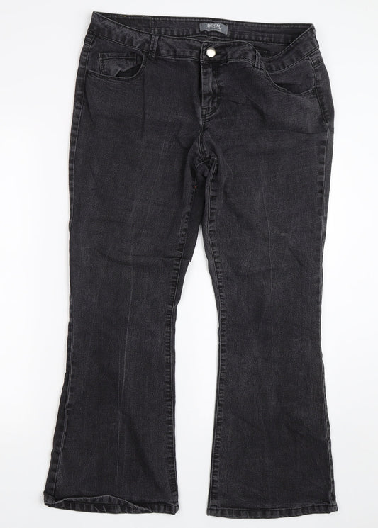Dorothy Perkins Womens Black  Denim Bootcut Jeans Size 12 L26.5 in