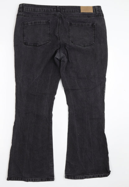 Dorothy Perkins Womens Black  Denim Bootcut Jeans Size 12 L26.5 in