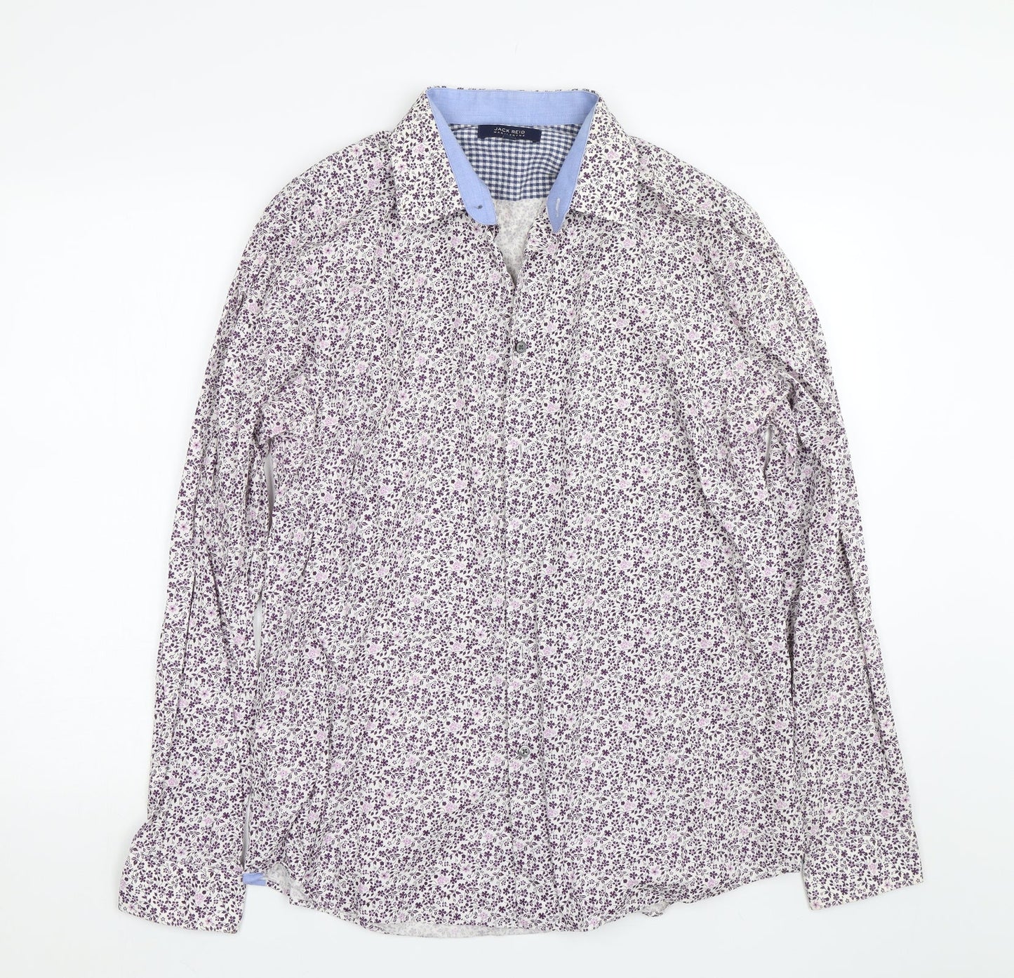 Mens UK Size L BHS White  Button-Up Long Sleeve Casual Shirt