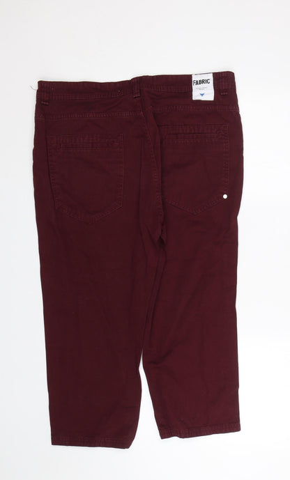 Fabric Womens Red  Denim Cropped Jeans Size 36 L21 in