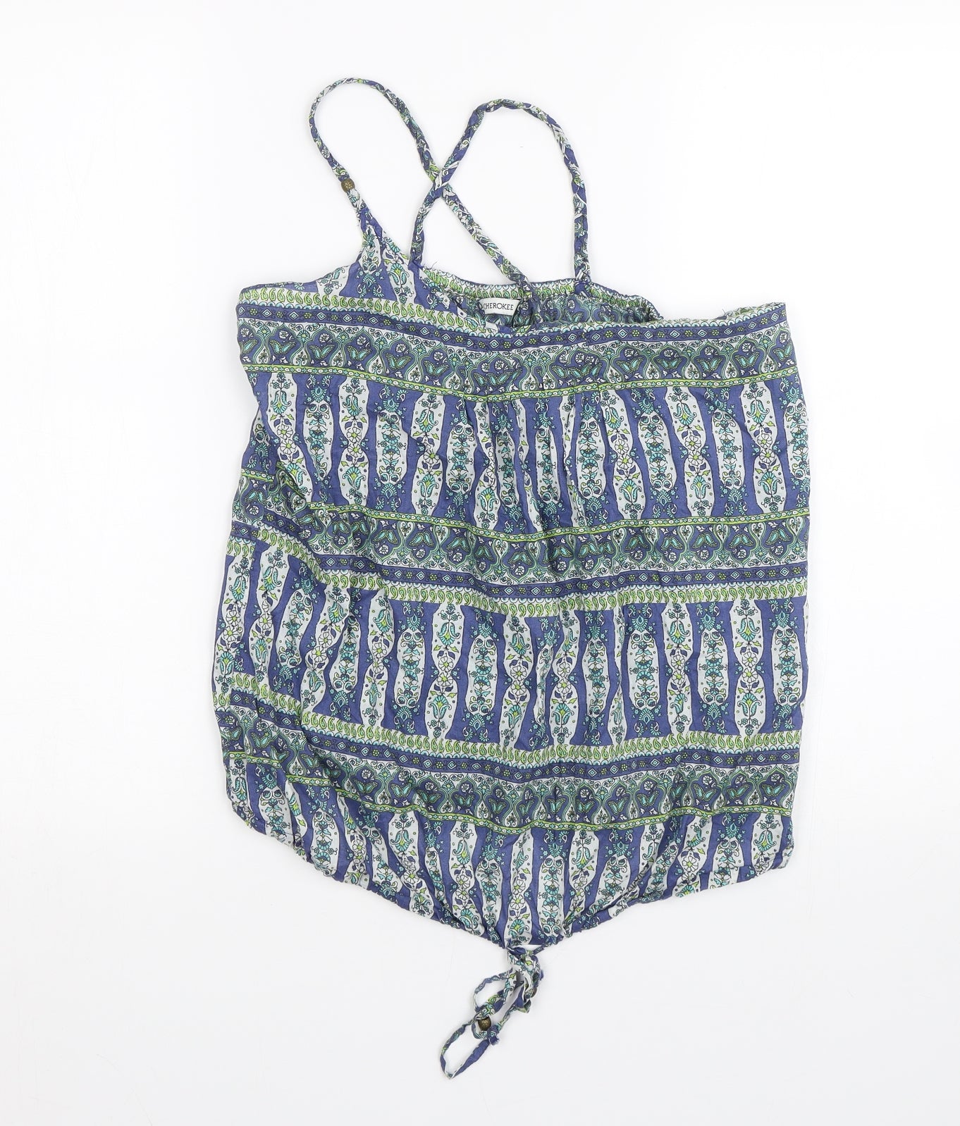 Cherokee Womens Blue Paisley  Basic Tank Size 8