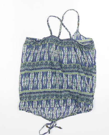 Cherokee Womens Blue Paisley  Basic Tank Size 8