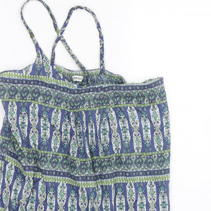 Cherokee Womens Blue Paisley  Basic Tank Size 8