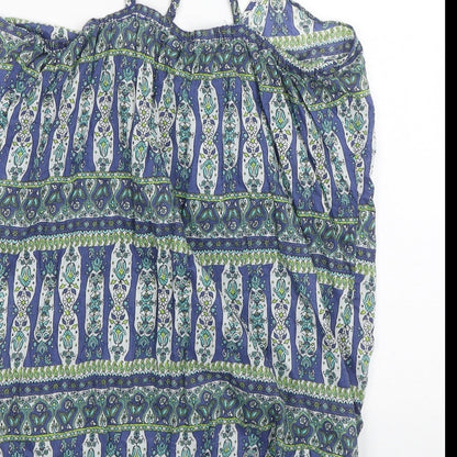 Cherokee Womens Blue Paisley  Basic Tank Size 8