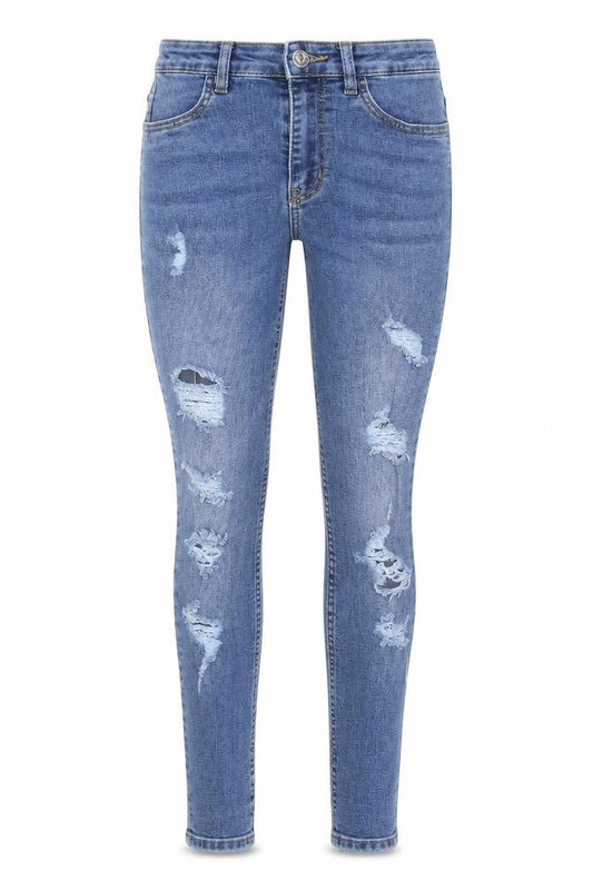 Womens UK Size 4 Divided by H&M Extra-Slim Fit Skinny Blue Jeans