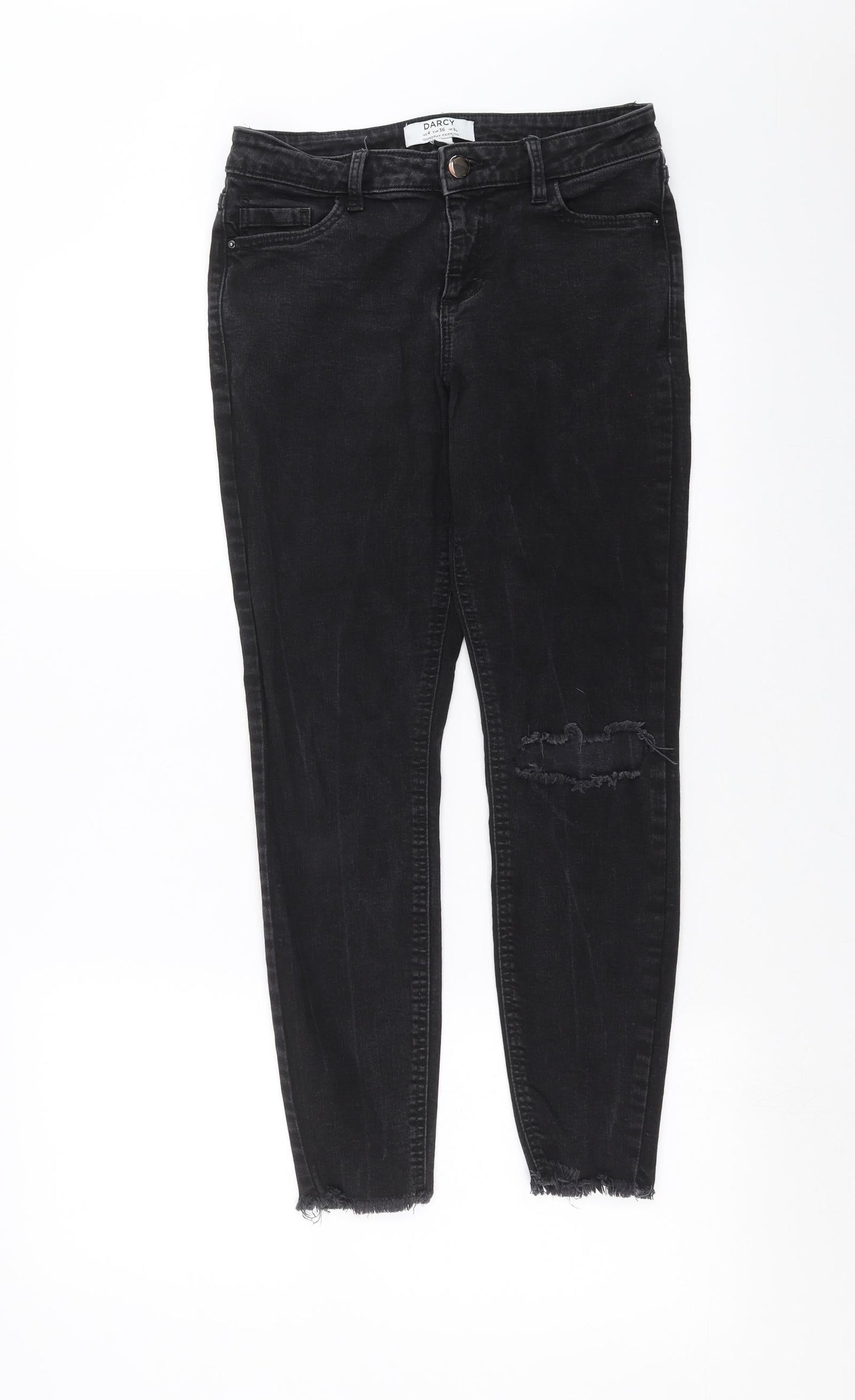 Dorothy Perkins Womens Black  Denim Skinny Jeans Size 8 L26 in