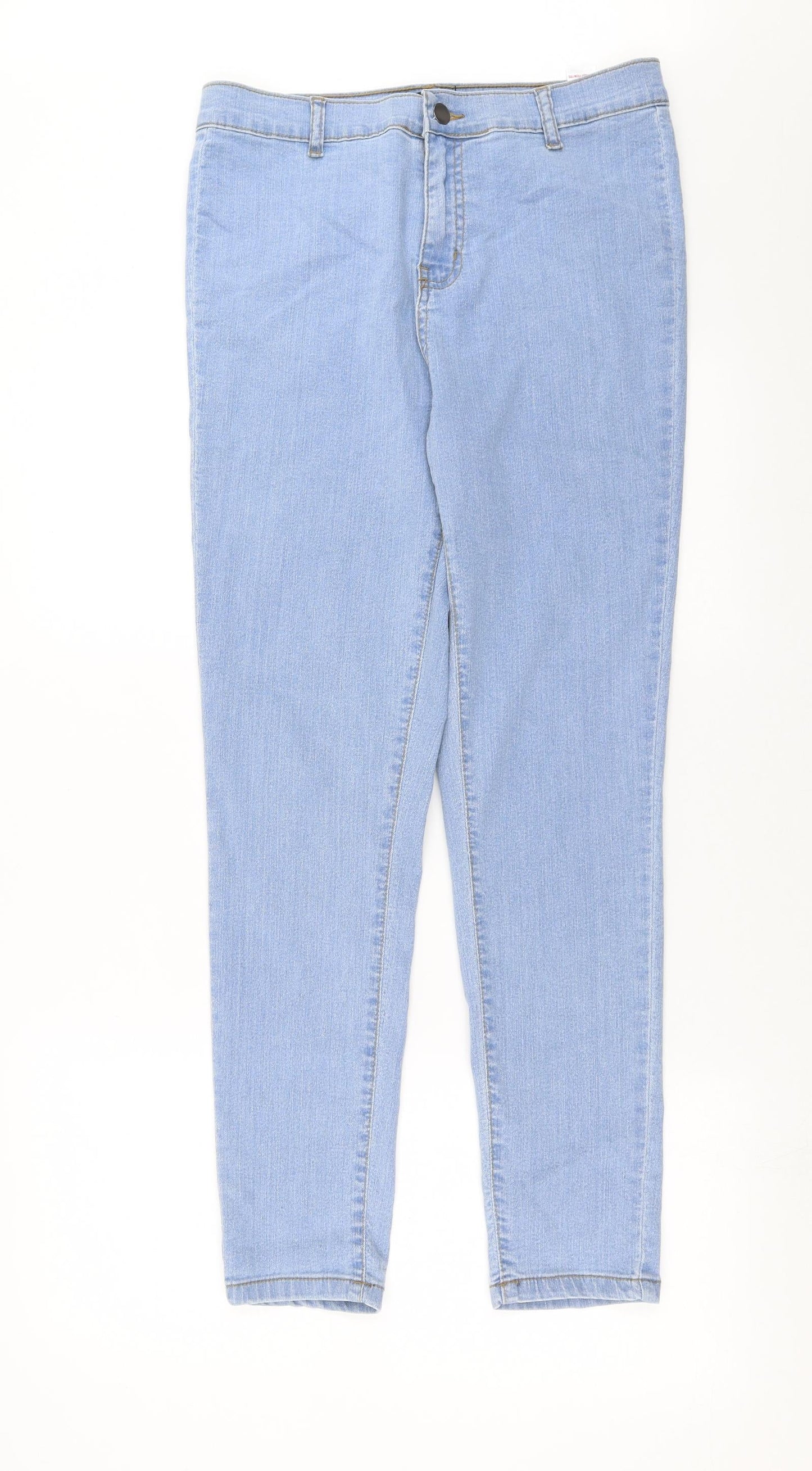 PRETTYLITTLETHING Womens Blue  Denim Skinny Jeans Size 12 L28 in