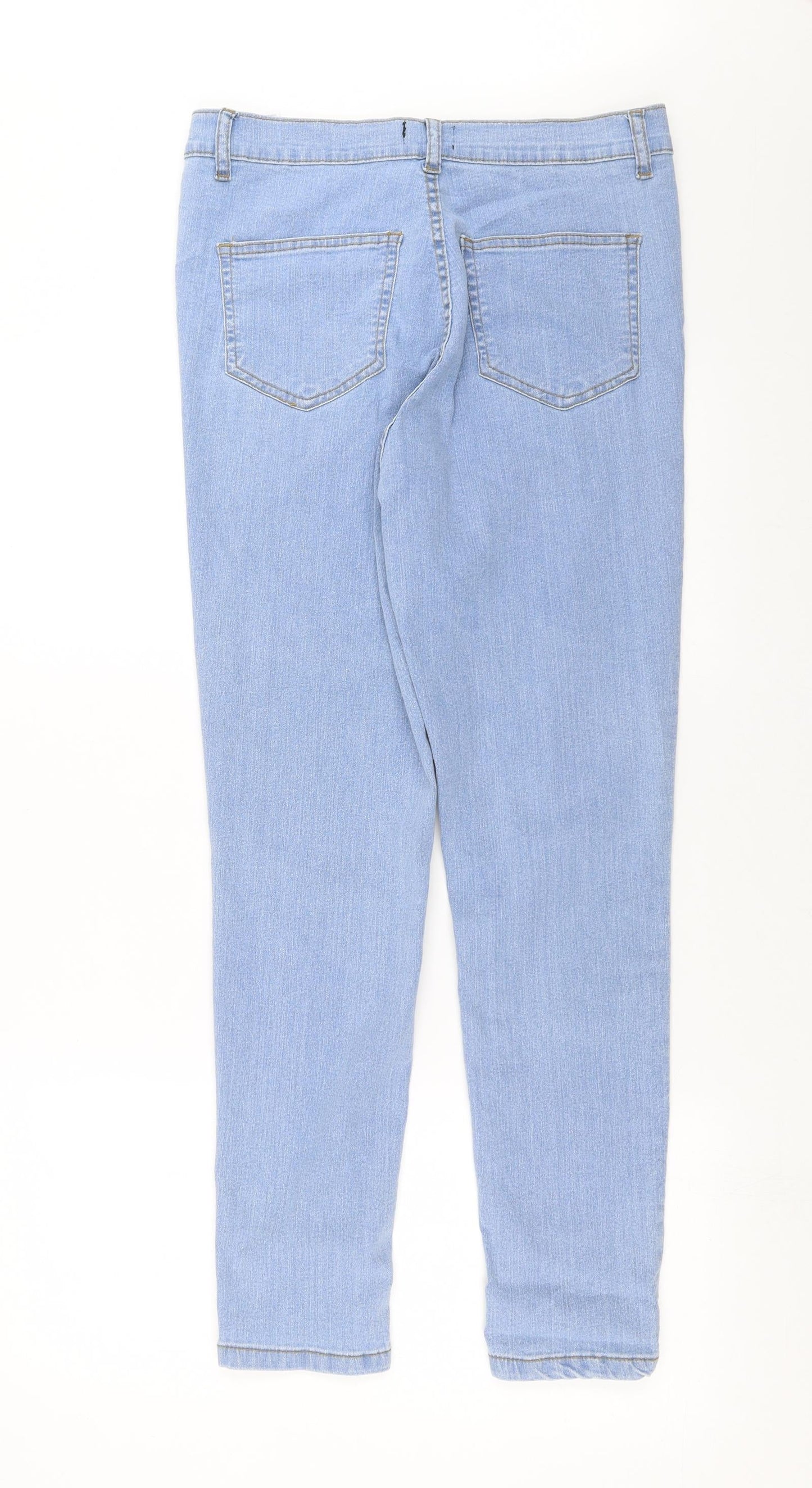 PRETTYLITTLETHING Womens Blue  Denim Skinny Jeans Size 12 L28 in