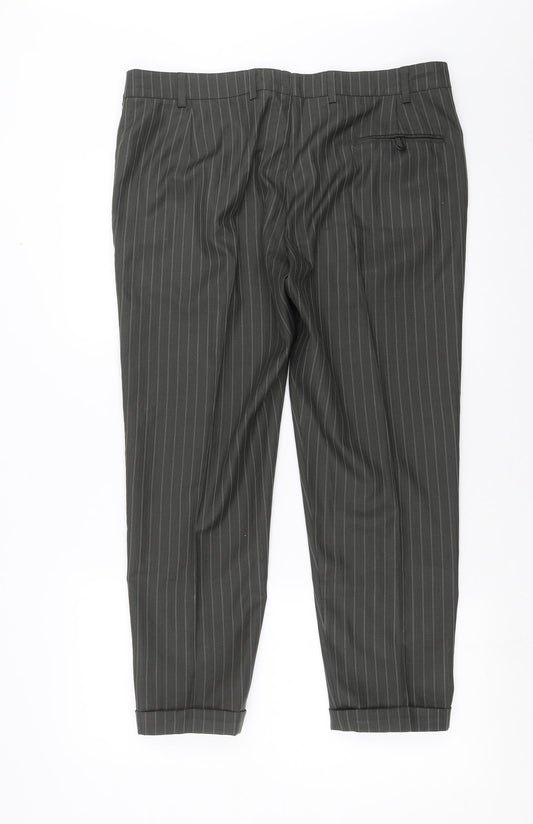 Preworn Mens Green Striped  Trousers  Size 36 in L26 in