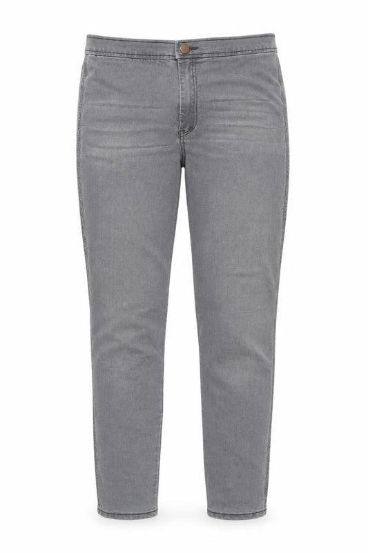 Front view of ASOS women’s grey denim skinny jeans, size UK 32, in, 29-inch leg