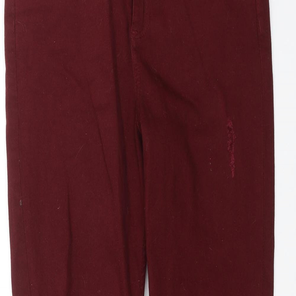 F&F Womens Red  Denim Skinny Jeans Size 10 L27 in - Distressed