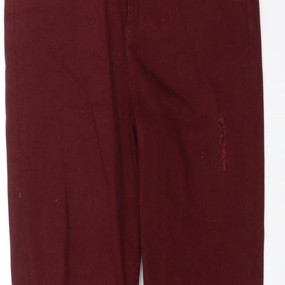 F&F Womens Red  Denim Skinny Jeans Size 10 L27 in - Distressed