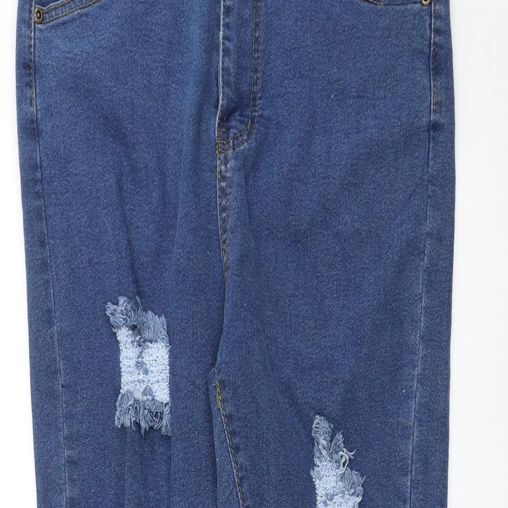 Boohoo Womens Blue  Denim Skinny Jeans Size 10 L26 in