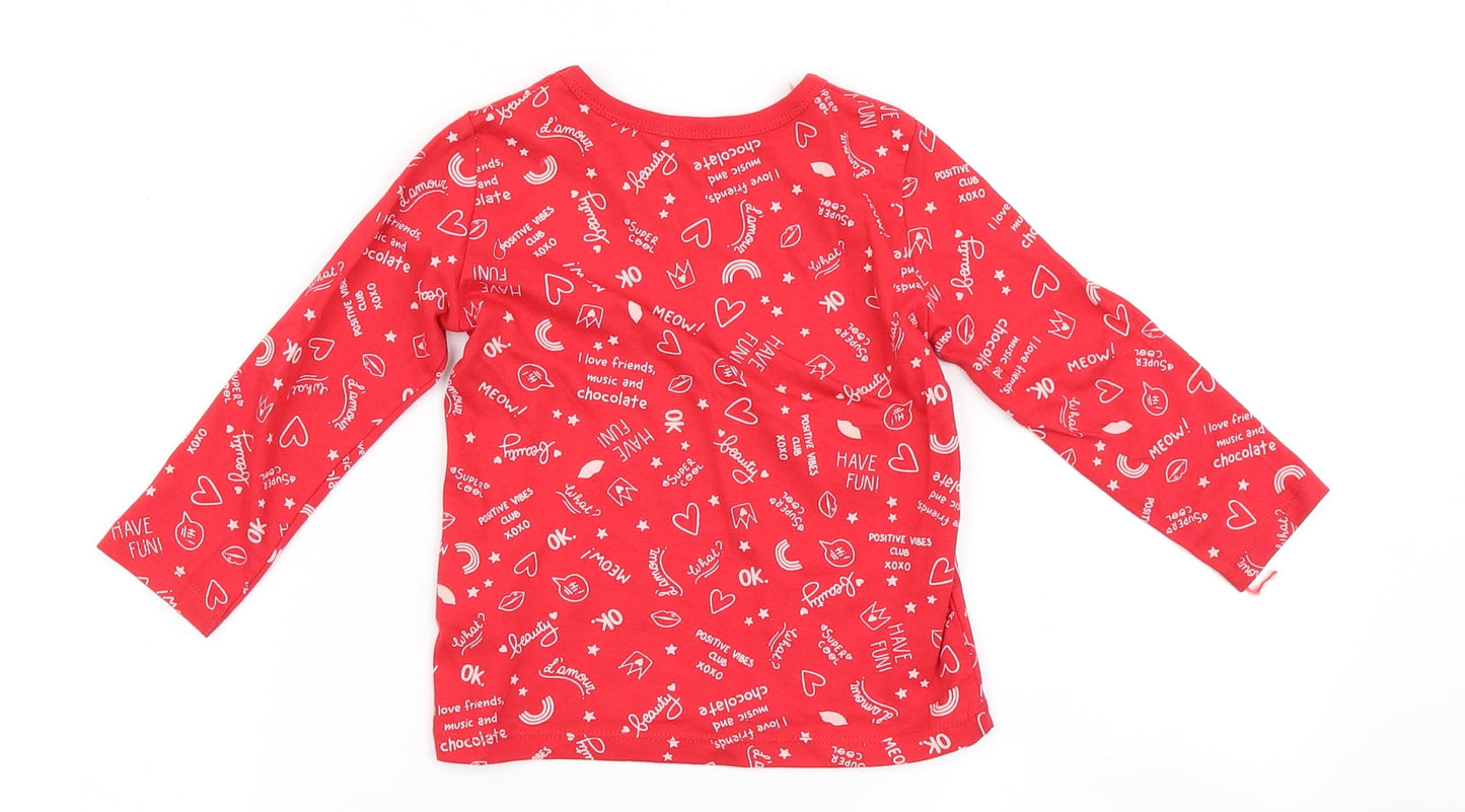 United Colours of Benetton Girls Red   Basic T-Shirt Size 2 Years