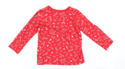 United Colours of Benetton Girls Red   Basic T-Shirt Size 2 Years