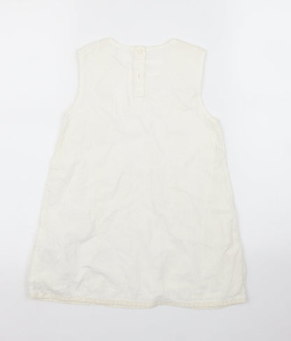 George Girls White Floral  Basic Blouse Size 7 Years