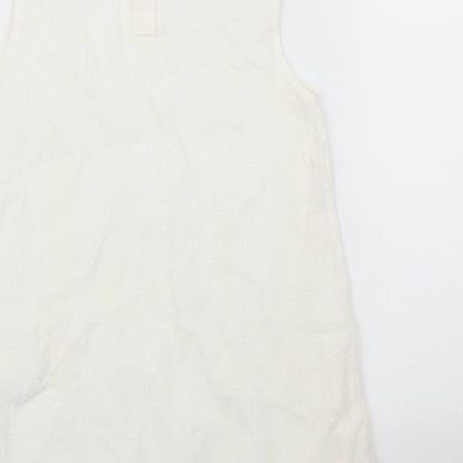 George Girls White Floral  Basic Blouse Size 7 Years
