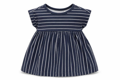 H&M Girls Blue Striped  A-Line  Size 0-3 Months