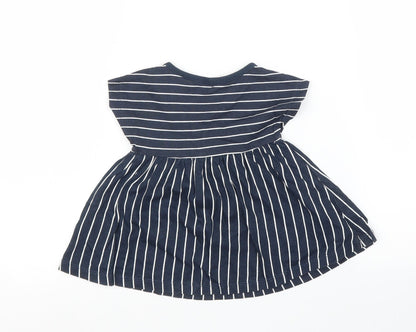 H&M Girls Blue Striped  A-Line  Size 0-3 Months