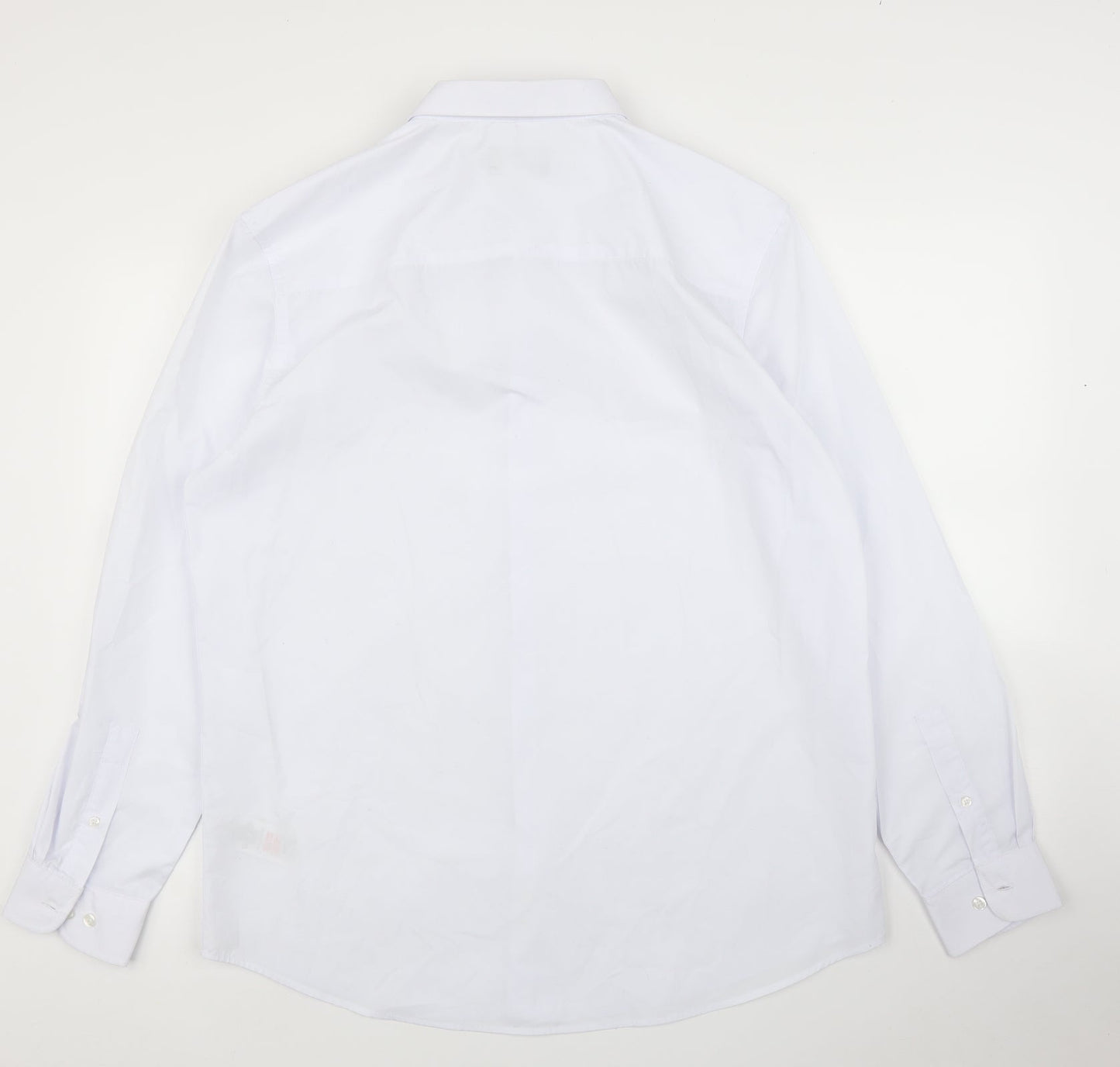 Mens UK Size 17 Jacamo White  Button-Up Long Sleeve Casual Shirt