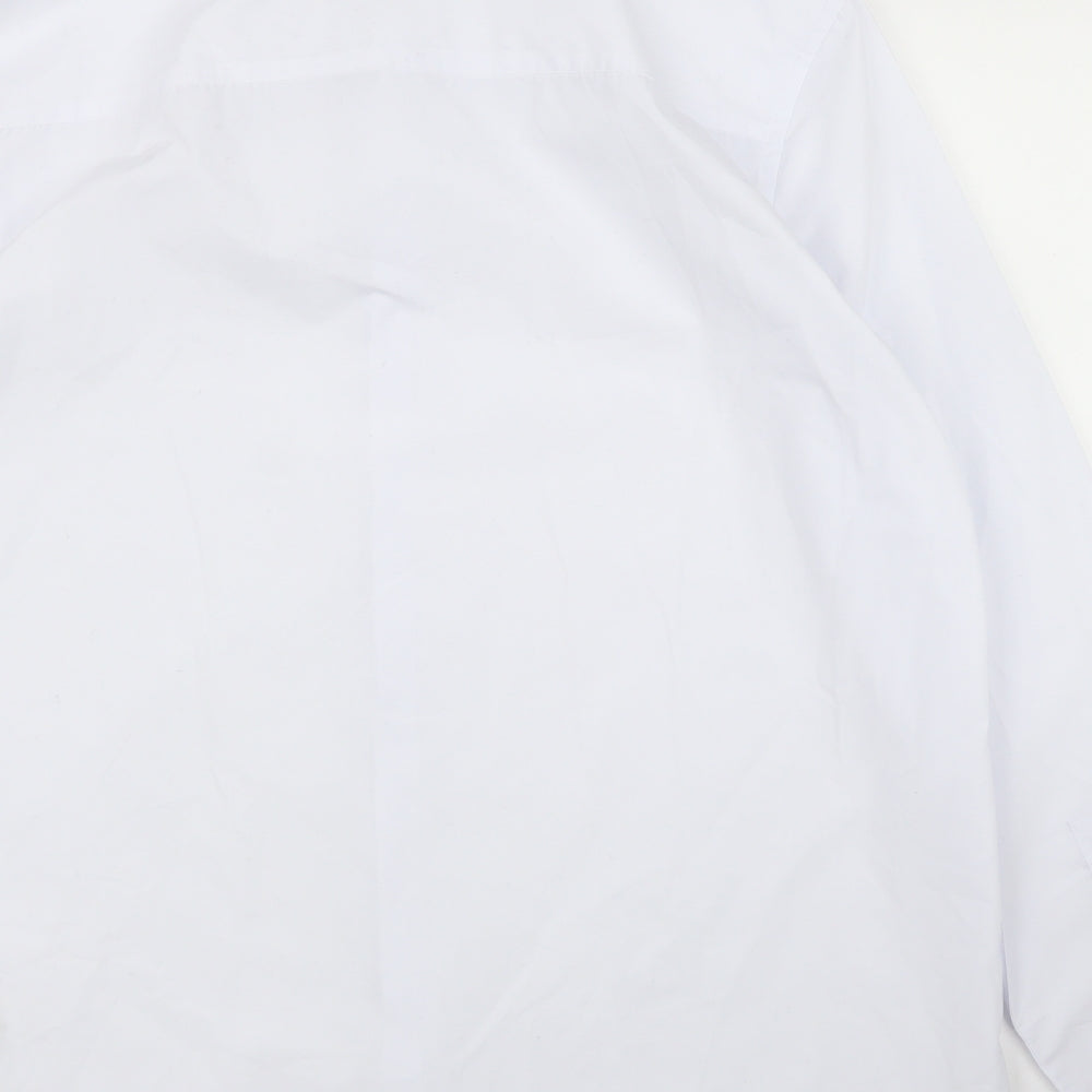 Mens UK Size 17 Jacamo White  Button-Up Long Sleeve Casual Shirt