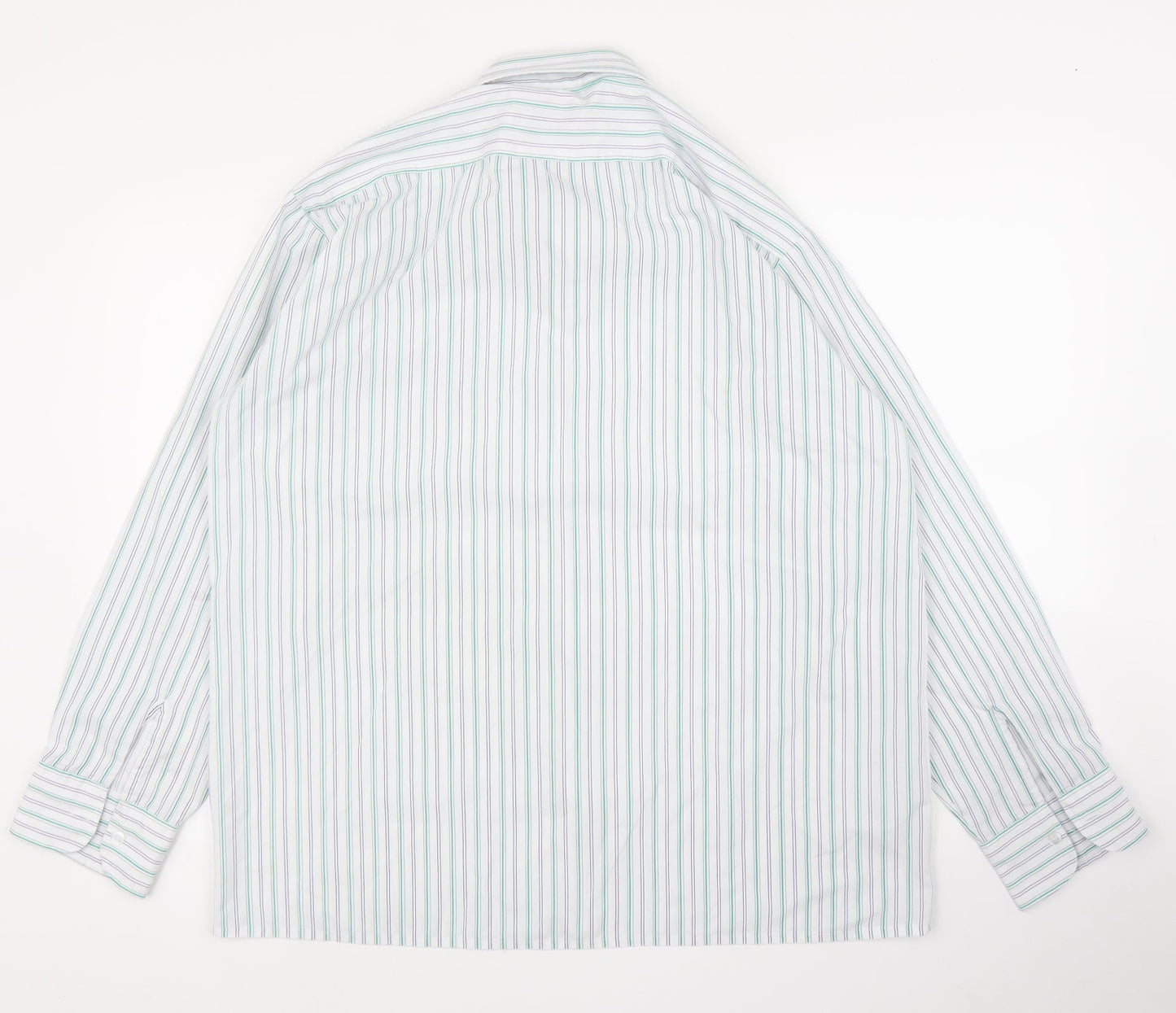 Mens UK Size 17 Giorgio Fellini Green  Button-Up Long Sleeve Casual Shirt