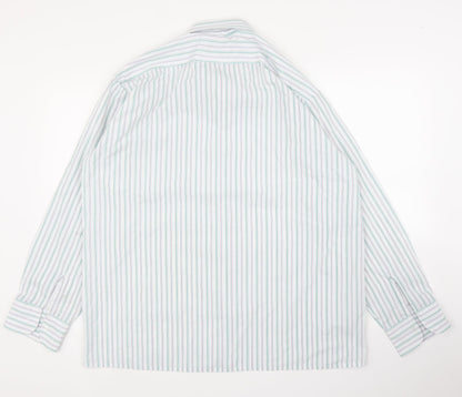 Mens UK Size 17 Giorgio Fellini Green  Button-Up Long Sleeve Casual Shirt