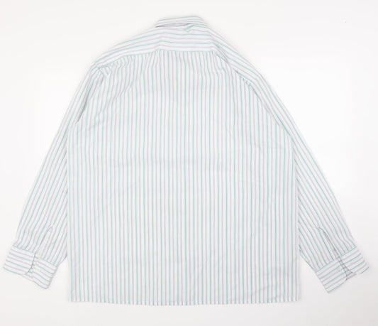 Mens UK Size 17 Giorgio Fellini Green  Button-Up Long Sleeve Casual Shirt