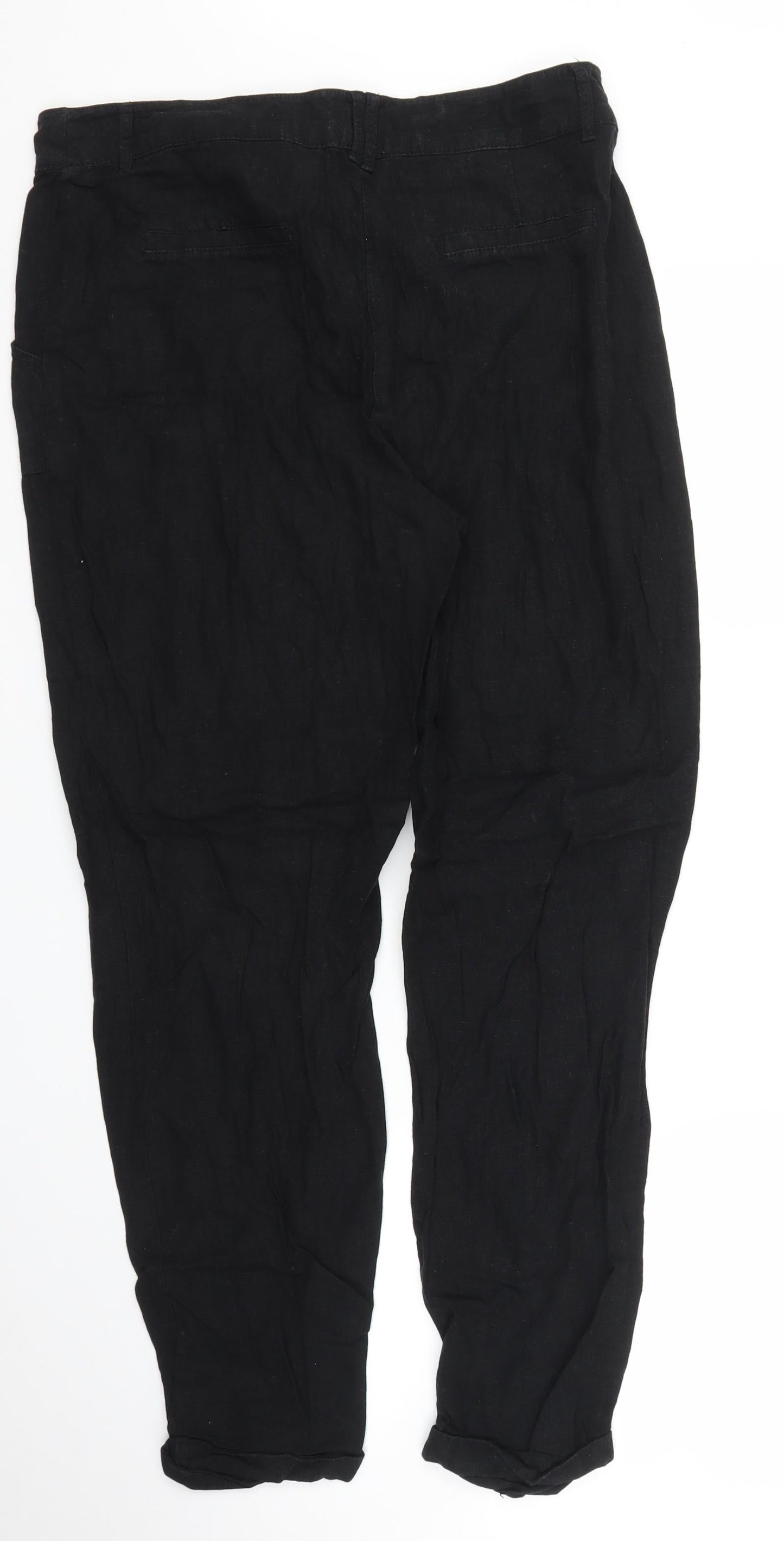 Womens UK Size 12 Papaya Regular Fit  Black Trousers