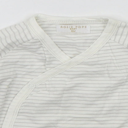 Rosie Pope Baby Beige Striped  Basic T-Shirt Size 6-9 Months