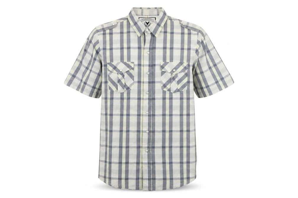 Mens UK Size XL Company 81 Beige  Button-Up Short Sleeve Casual Shirt