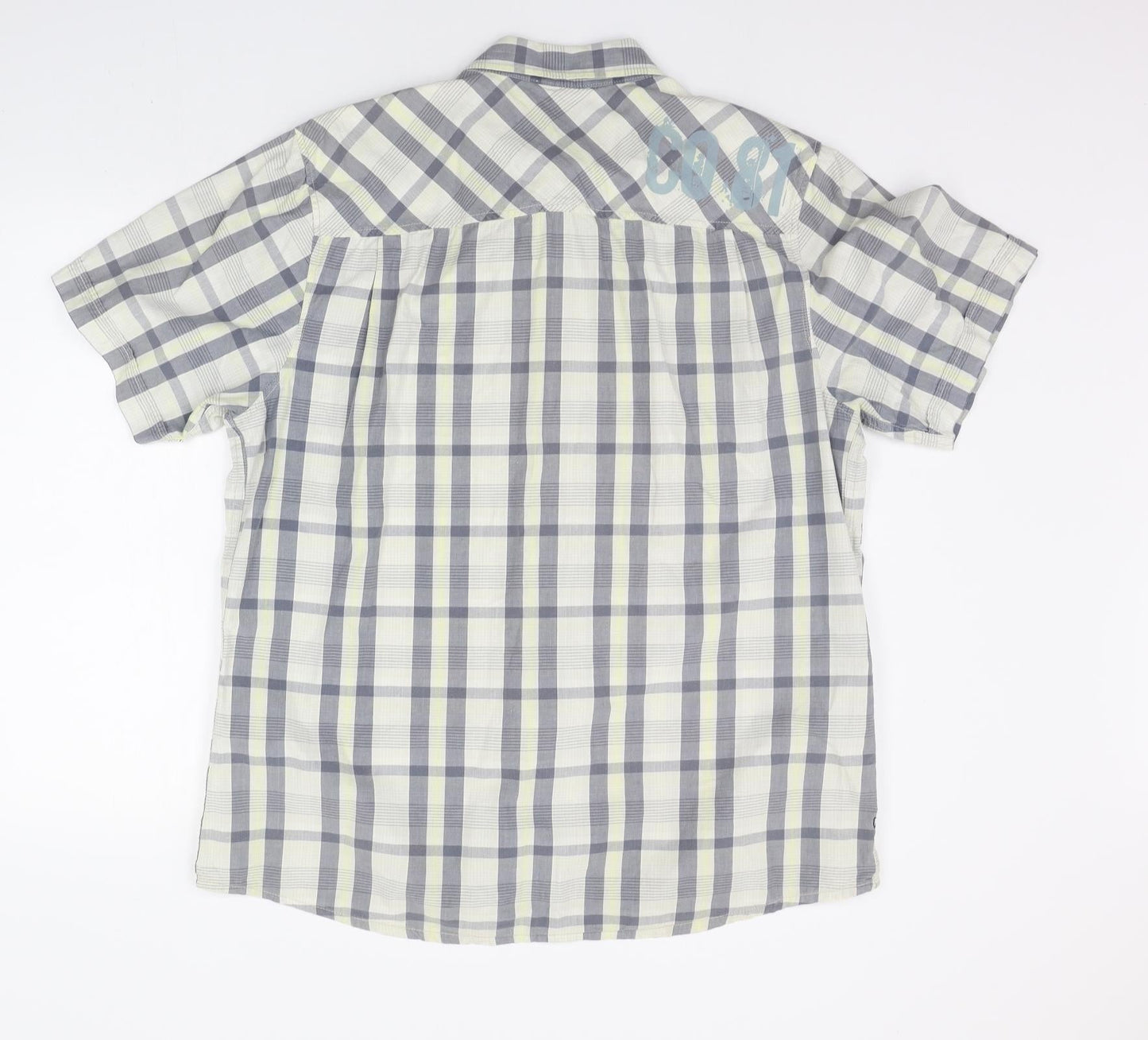 Mens UK Size XL Company 81 Beige  Button-Up Short Sleeve Casual Shirt