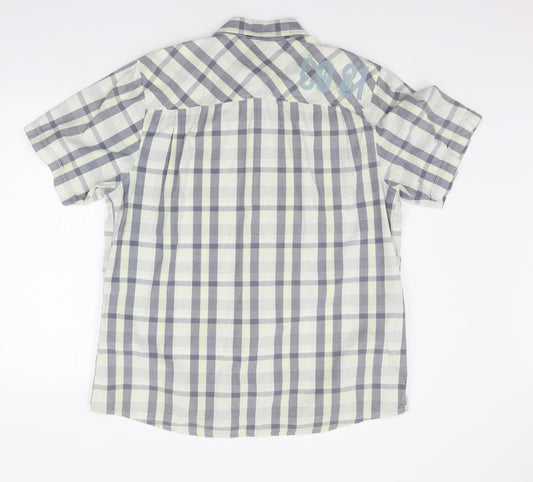 Mens UK Size XL Company 81 Beige  Button-Up Short Sleeve Casual Shirt