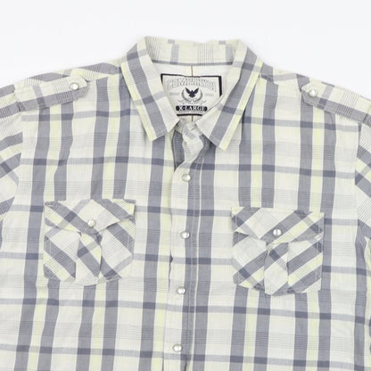 Mens UK Size XL Company 81 Beige  Button-Up Short Sleeve Casual Shirt