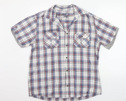 Urban Sprirt Mens Blue Check   Button-Up Size XL
